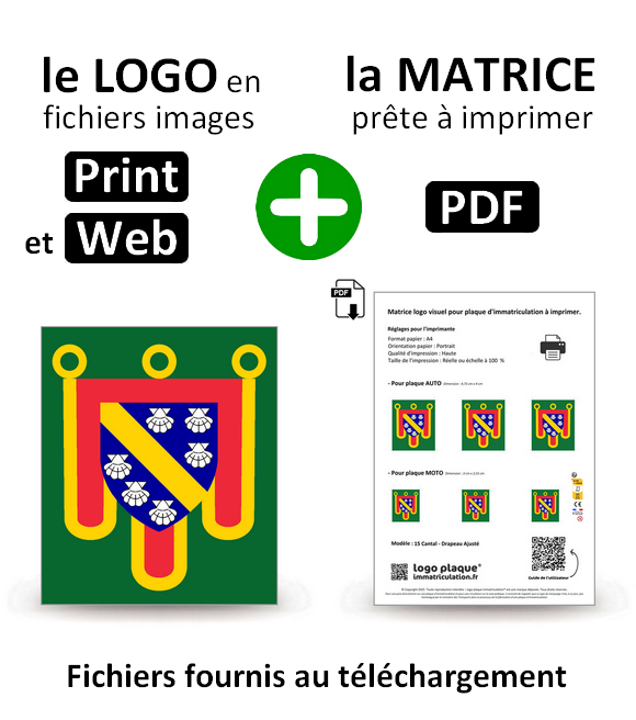 15 Cantal - Drapeau Ajusté