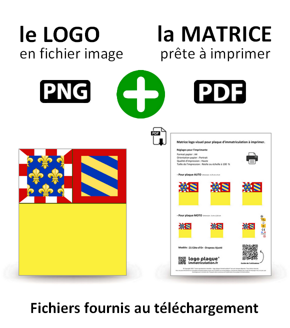 21 Côte-d'Or - Drapeau Ajusté