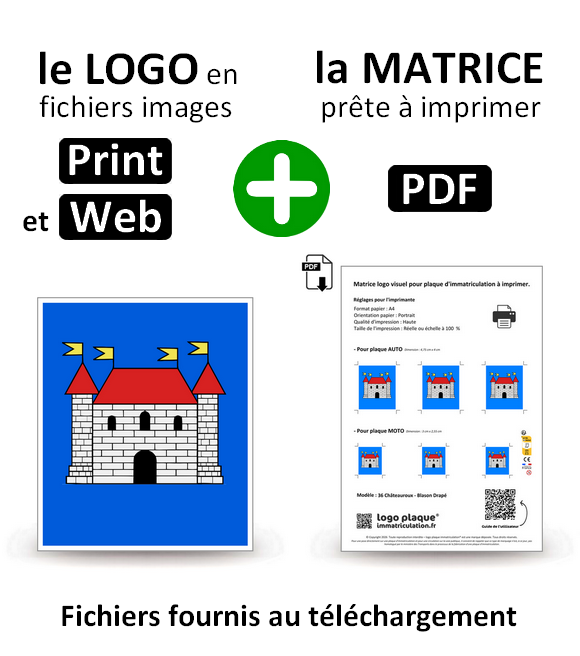 36 Châteauroux - Blason Drapé