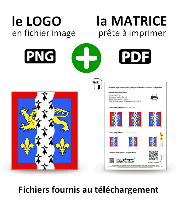 53 Mayenne - Drapeau Ajusté