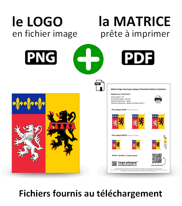 69 Rhône - Drapeau Ajusté