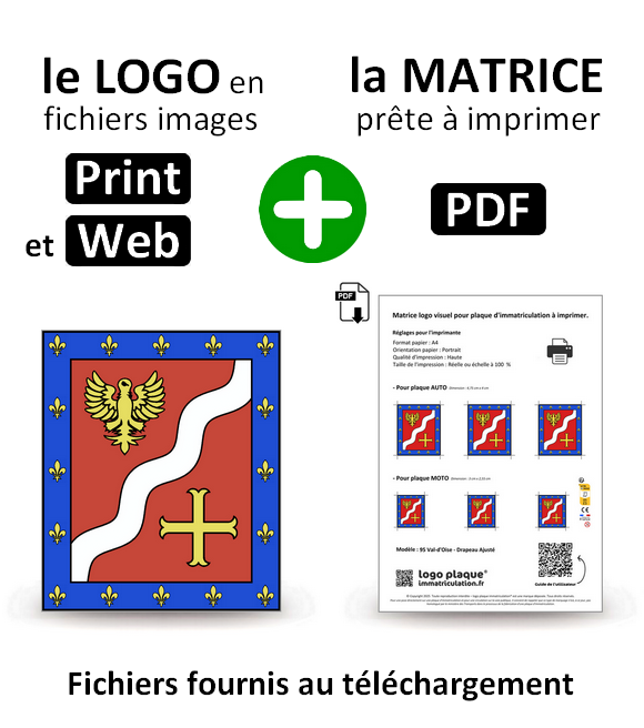 95 Val-d'Oise - Drapeau Ajusté