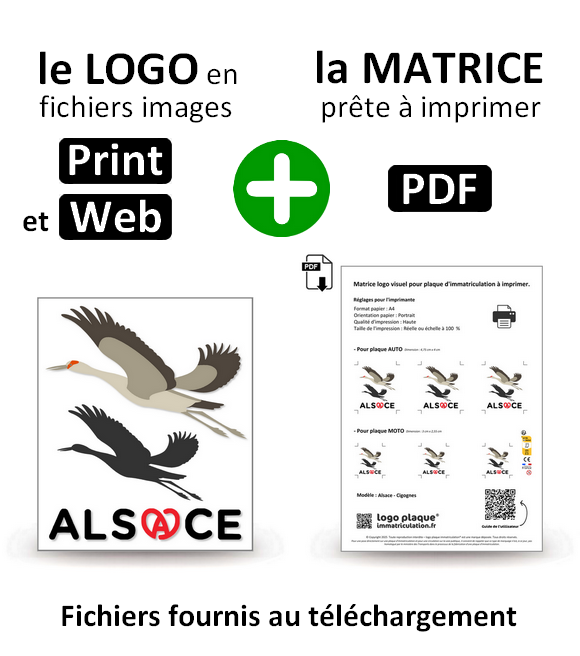 Alsace - Cigognes - Autocollant plaque immatriculation® DIY