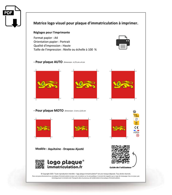 Aquitaine - Drapeau Ajusté