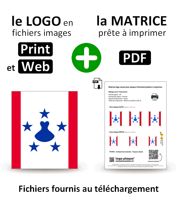 Archipel des Australes - Drapeau Ajusté