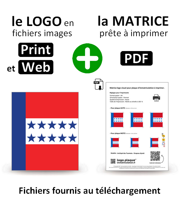 Archipel des Tuamotu - Drapeau Ajusté