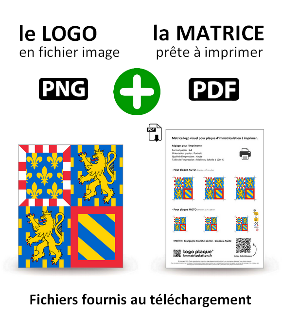 Bourgogne-Franche-Comté - Drapeau Ajusté