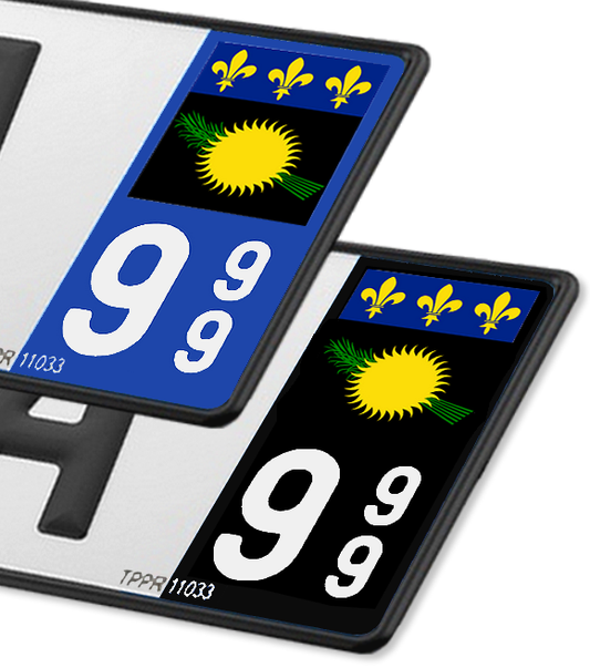 Guadeloupe - Drapeau Noir Ajusté