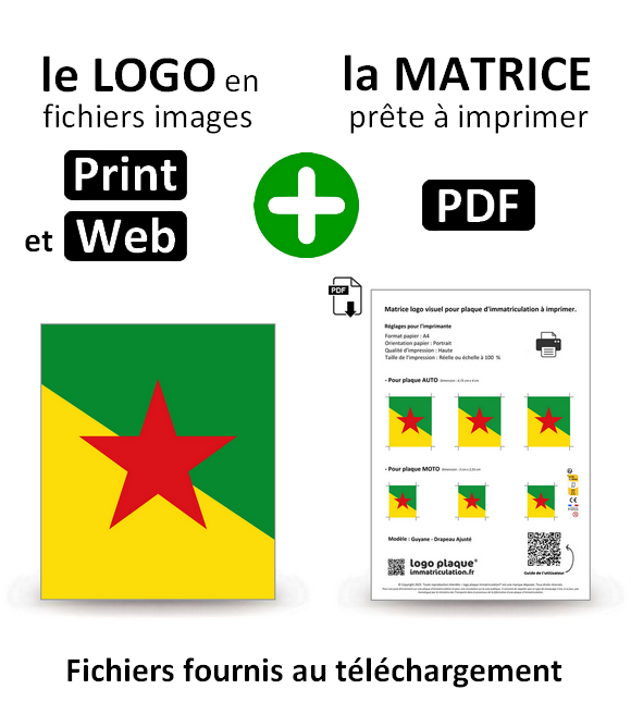 Guyane - Drapeau Ajusté