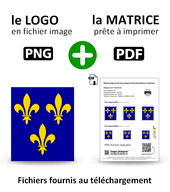 Ile-de-France - Drapeau Ajusté