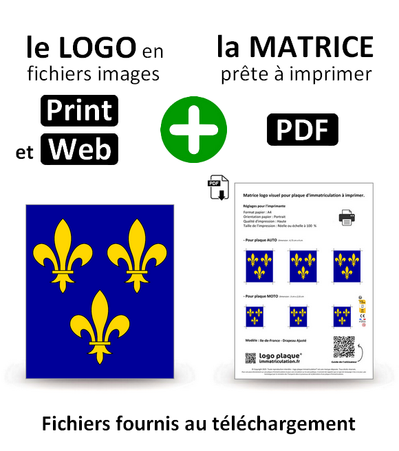 Ile-de-France - Drapeau Ajusté