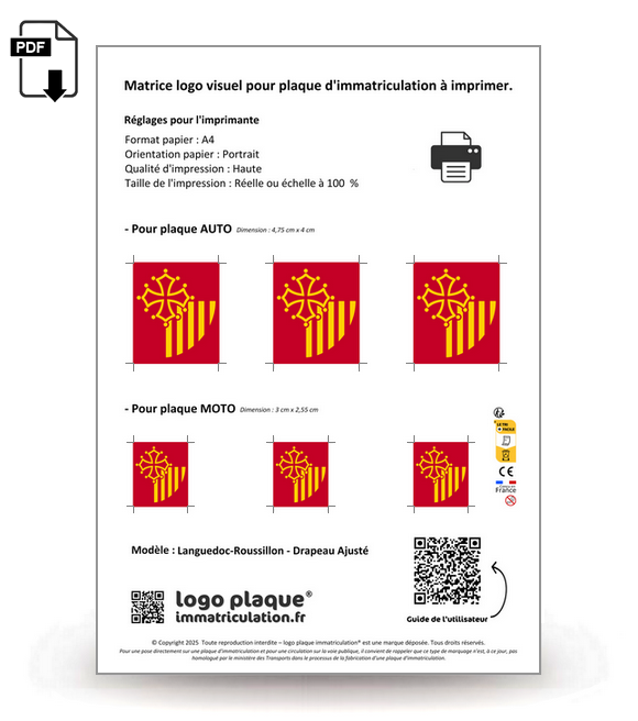 Languedoc-Roussillon - Drapeau Ajusté