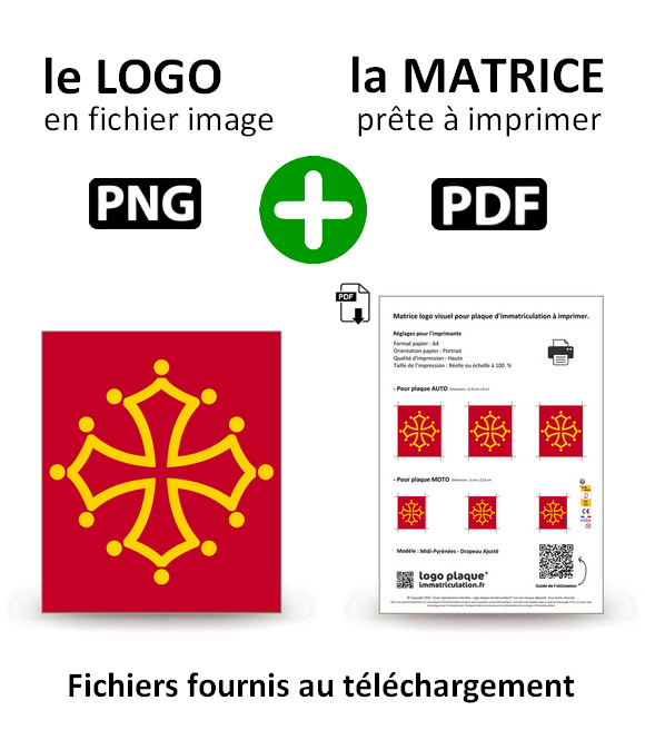 Midi-Pyrénées - Drapeau Ajusté