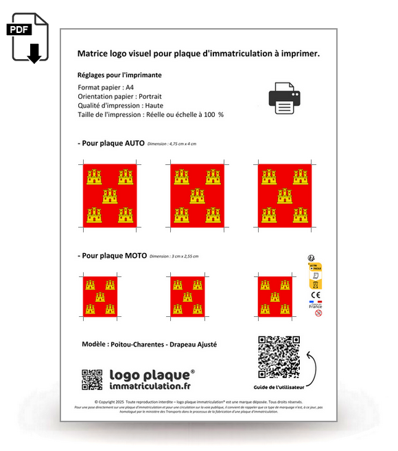 Poitou-Charentes - Drapeau Ajusté