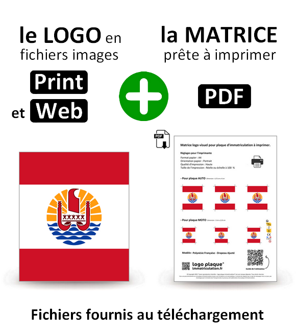 Polynésie Française - Drapeau Ajusté