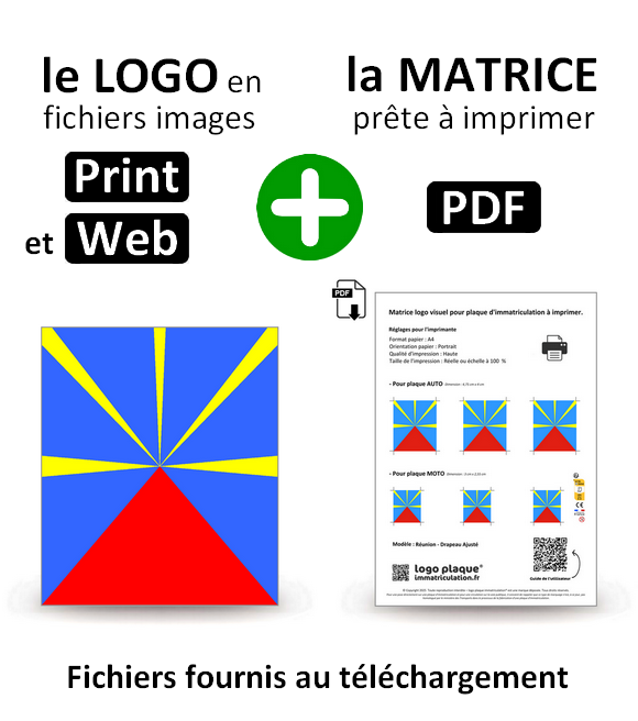Réunion - Drapeau Ajusté