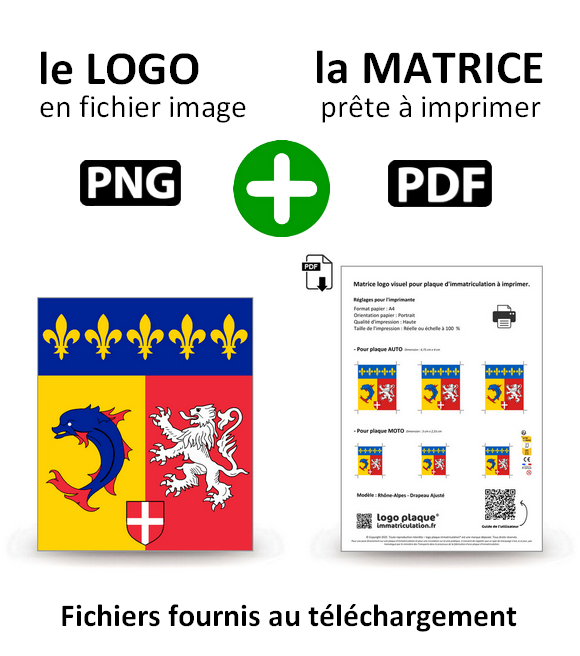 Rhône-Alpes - Drapeau Ajusté