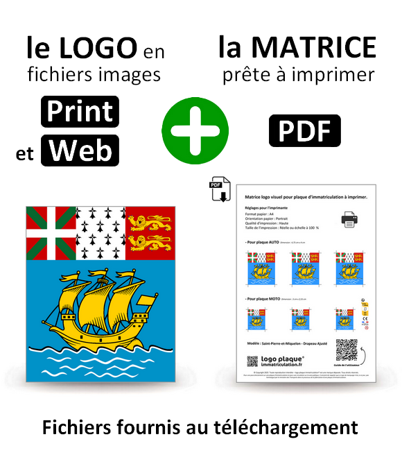 Saint-Pierre-et-Miquelon - Drapeau Ajusté
