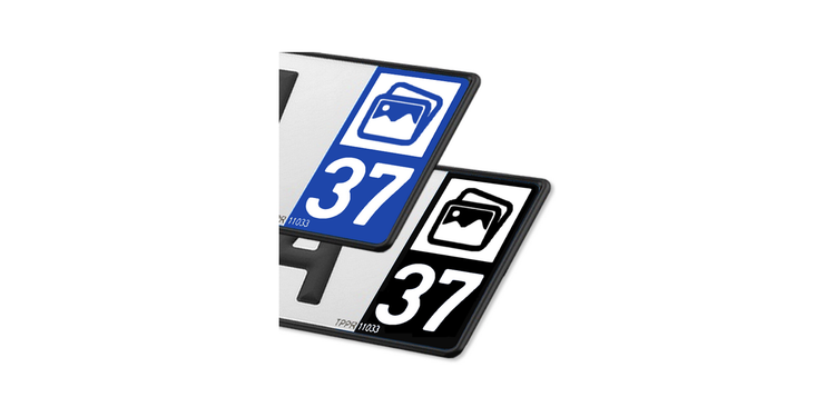 Collection 37 Indre-et-Loire - Autocollant plaque immatriculation®