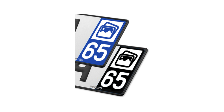 Collection 65 Hautes-Pyrénées - Autocollant plaque immatriculation®