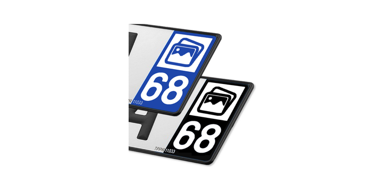 Collection 68 Haut-Rhin - Autocollant plaque immatriculation®