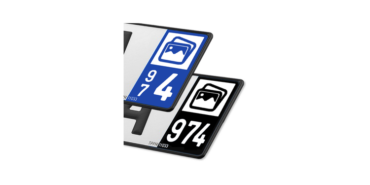 Collection 974 Réunion - Autocollant plaque immatriculation®