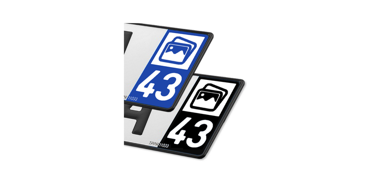 Collection département 43 Haute-Loire - Autocollant plaque immatriculation®