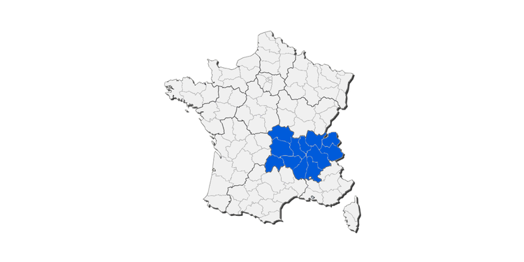 Collection n° Département Auvergne-Rhône-Alpes - Autocollant plaque immatriculation®
