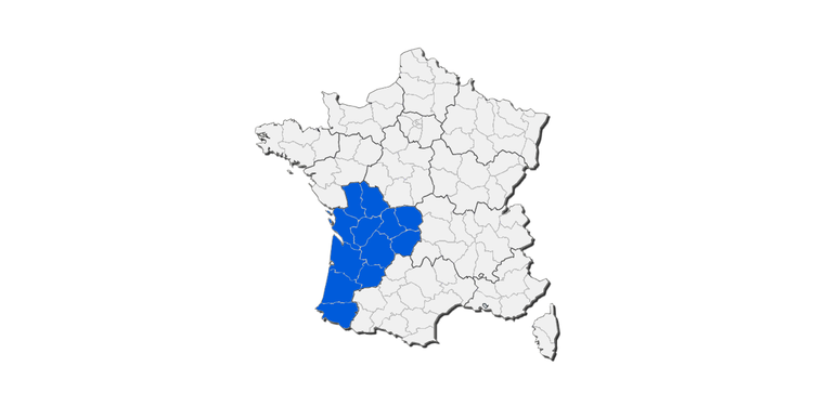 Collection n° Département Nouvelle-Aquitaine - Autocollant plaque immatriculation®