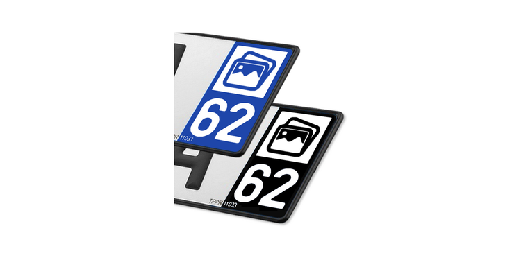 Matrice - 62 Pas-de-Calais - Autocollant plaque immatriculation®