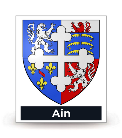 01 Ain - Blason - Autocollant plaque immatriculation®