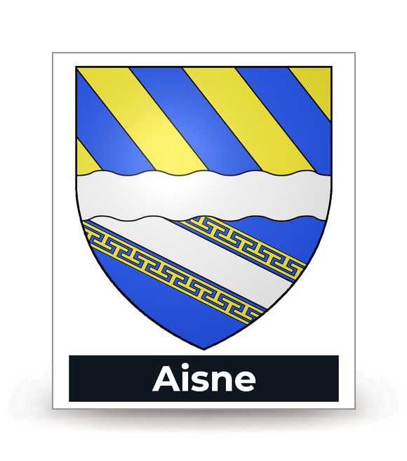 02 Aisne - Blason - Autocollant plaque immatriculation®