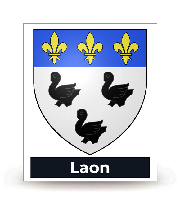 02 Laon - Blason - Autocollant plaque immatriculation®