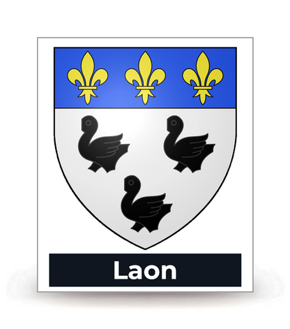 02 Laon - Blason - Autocollant plaque immatriculation®