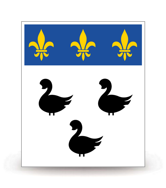 02 Laon - Drapeau Ajusté - Autocollant plaque immatriculation®