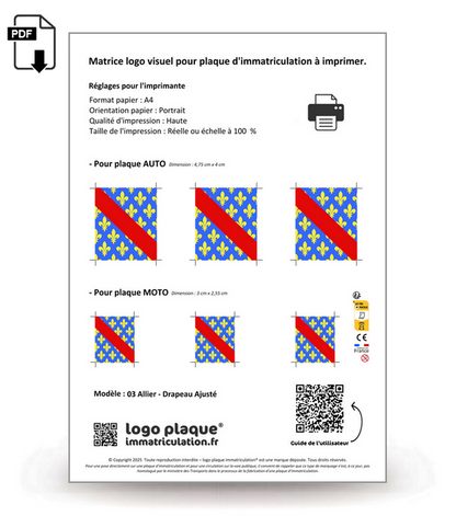 03 Allier - Drapeau Ajusté