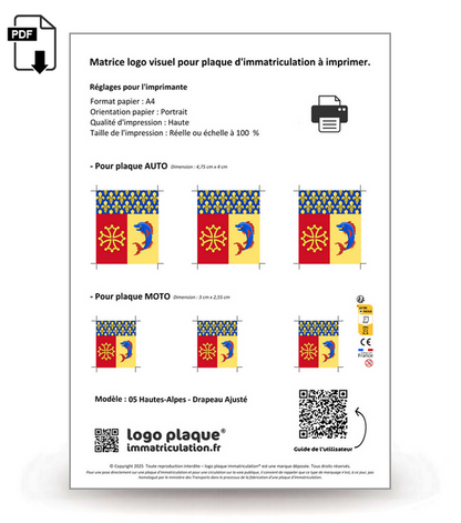 05 Hautes-Alpes - Drapeau Ajusté