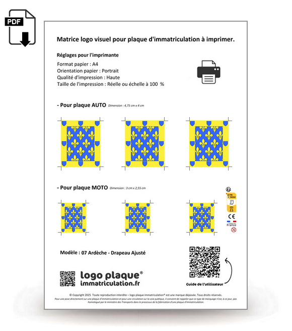 07 Ardèche - Drapeau Ajusté