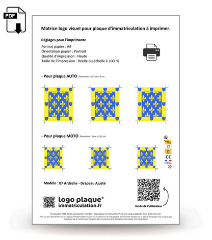07 Ardèche - Drapeau Ajusté