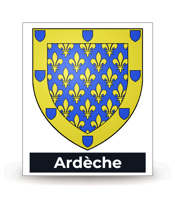07 Ardèche - Blason - Autocollant plaque immatriculation®