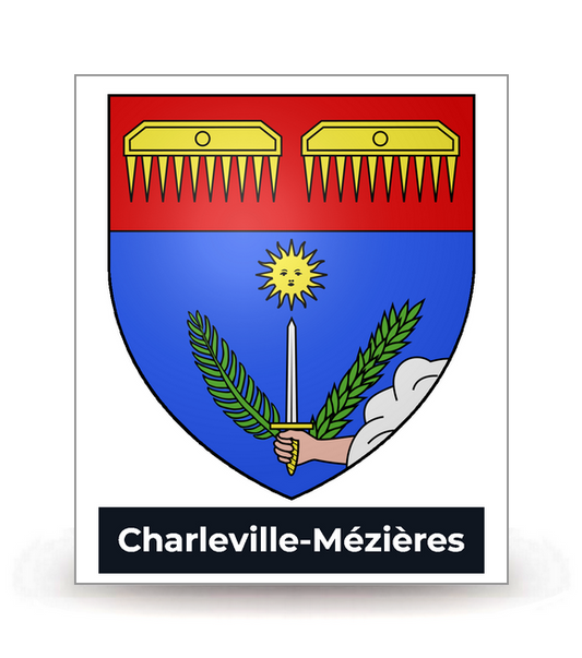 08 Charleville-Mézières - Blason - Autocollant plaque immatriculation®
