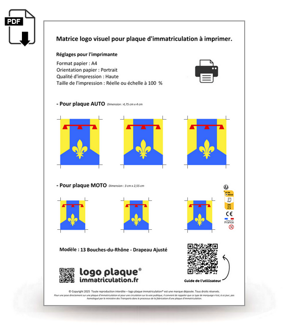 13 Bouches-du-Rhône - Drapeau Ajusté