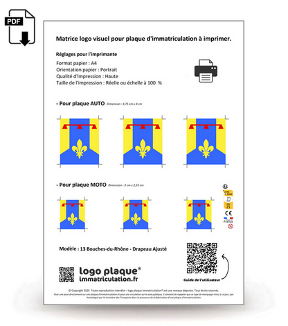 13 Bouches-du-Rhône - Drapeau Ajusté