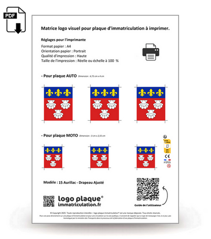 15 Aurillac - Drapeau Ajusté