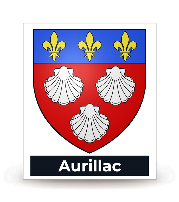 15 Aurillac - Blason - Autocollant plaque immatriculation®