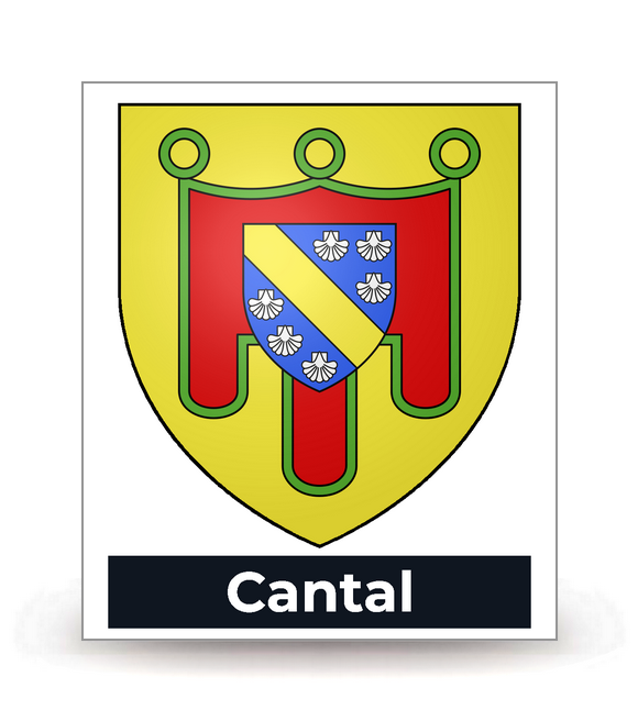 15 Cantal - Blason - Autocollant plaque immatriculation®