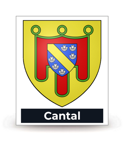 15 Cantal - Blason - Autocollant plaque immatriculation®