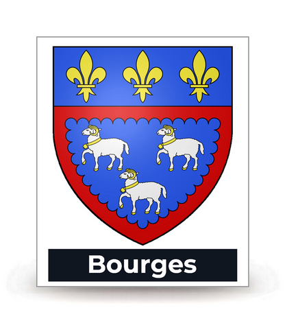 18 Bourges - Blason - Autocollant plaque immatriculation®
