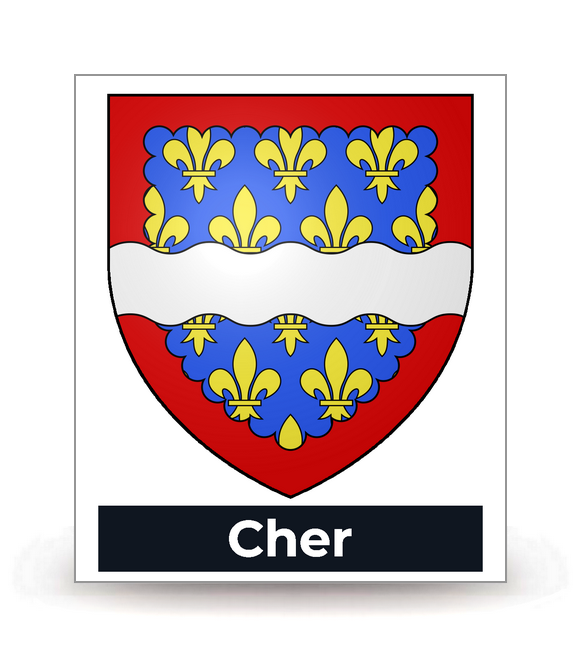 18 Cher - Blason - Autocollant plaque immatriculation®