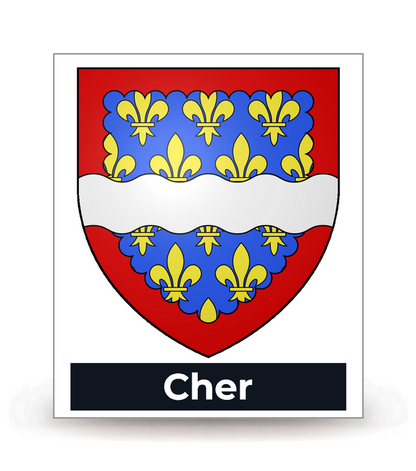 18 Cher - Blason - Autocollant plaque immatriculation®